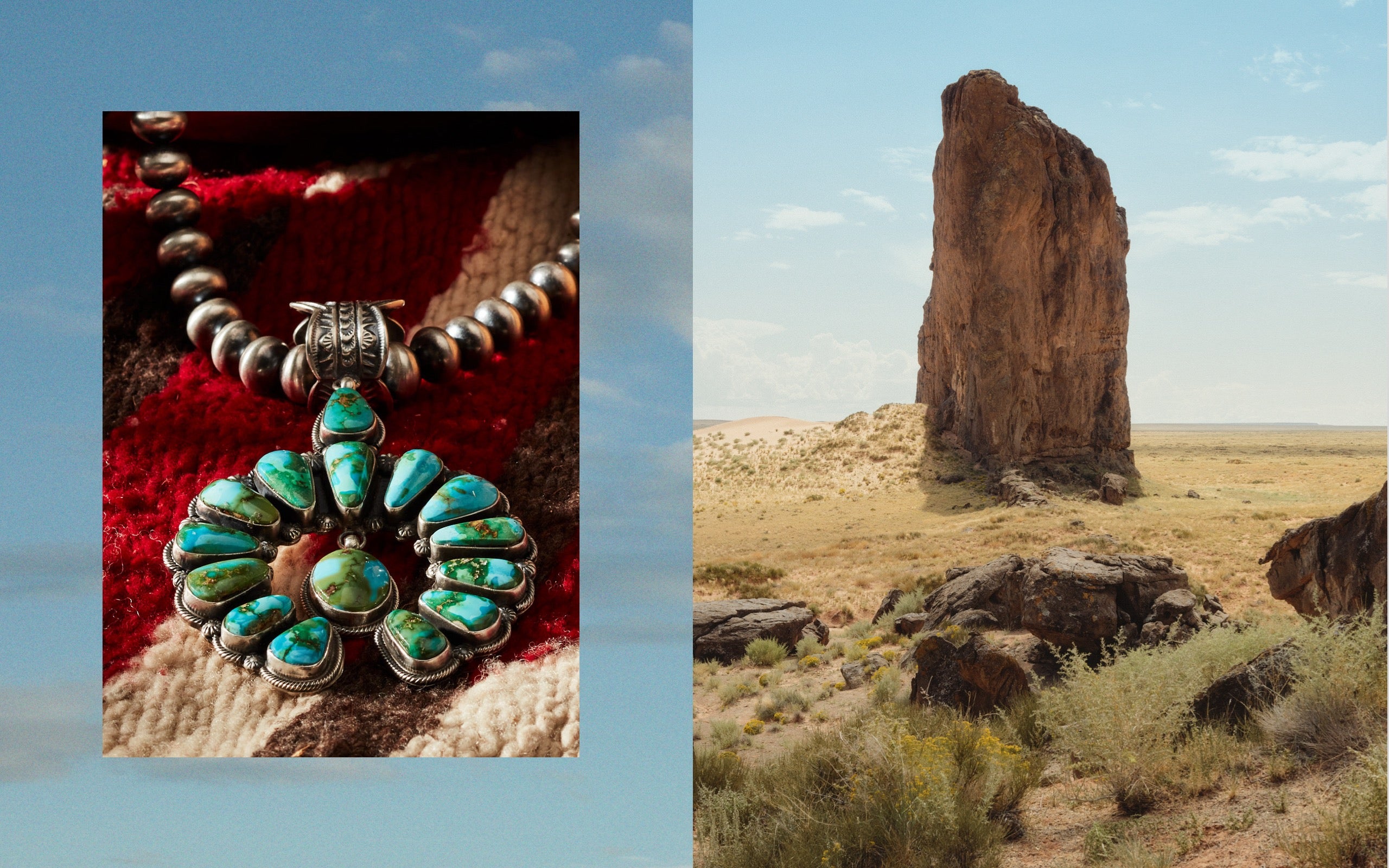  <strong>LOVE OF THE LAND</strong><br/> <span>Polo Ralph Lauren x Naiomi Glasses, the inaugural collaboration for the Ralph Lauren Artist in Residence program, honours Navajo heritage and centuries-old wearing traditions</span>  <br/> 